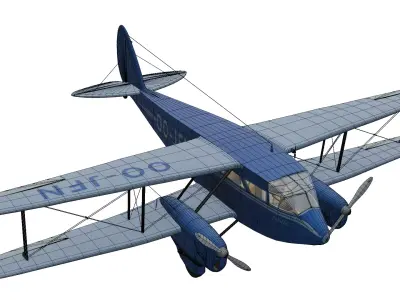 de Havilland DH89 Dragon Rapide Low-poly 3D model