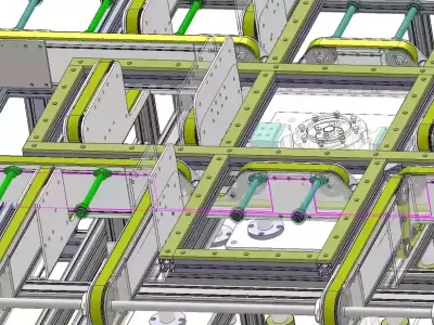 Glass and Wooden Panel Handling Belt Conveyor 3D CAD Model  3D model