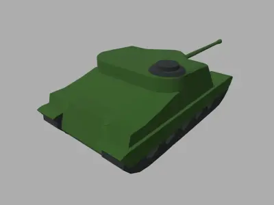 Low Poly Tank 01 Low-poly 3D model