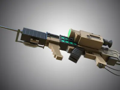 Laser rifle EM-1 Railgun Low-poly 3D model
