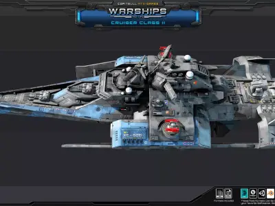 WARSHIPS - Cruiser Class II  Low-poly 3D model