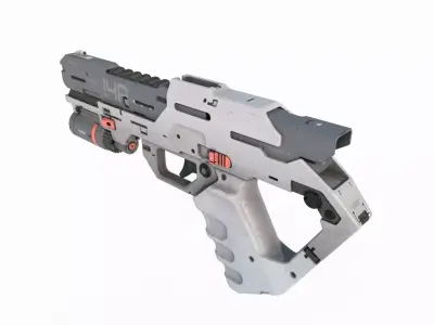 Future sci-fi laser pistol 3D model