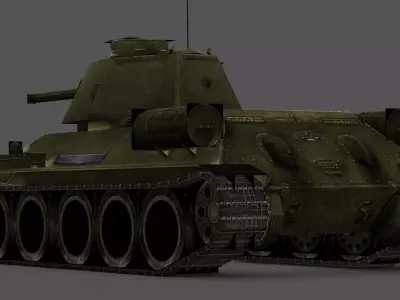  T-34 Commander Version Low-poly 3D model
