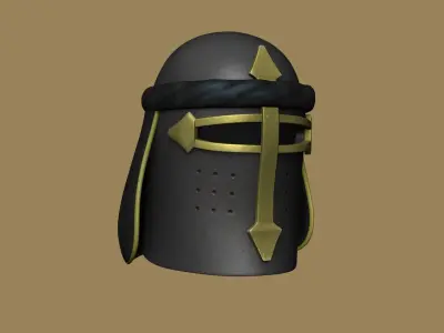 Arab Sugarloaf Helmet - Medieval Character Design Low-poly 3D model