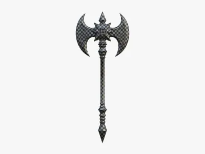 War Axe Low-poly 3D model 4