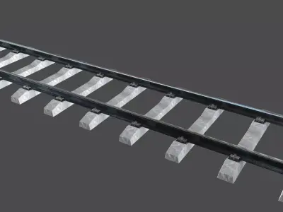 railway rails section  3D model