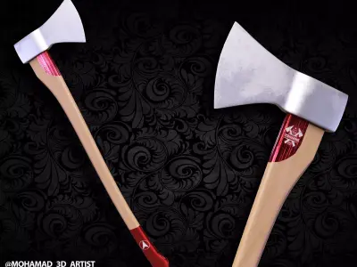 Tactical axe Free low-poly 3D model buy