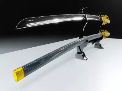 Weapon Katana Sword Blade 3D-model Free 3D model