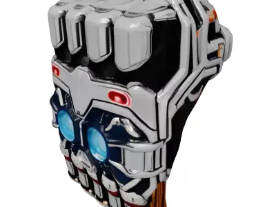 Futuristic Power Gauntlet Glowing Worn 3D model