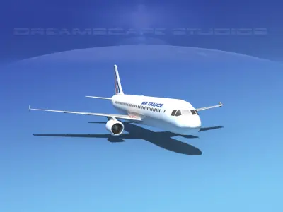 Airbus A320 LP Air France Low-poly 3D model
