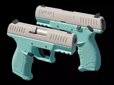 Walther CCP M2 380 Angle Blue Low-poly 3D model
