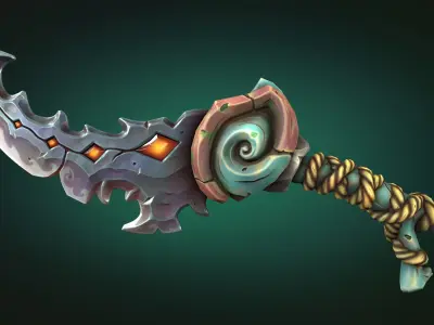 Coastal dagger Low-poly 3D model