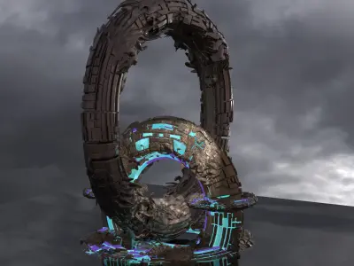 Sci fi Techno gate 6  3D model