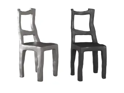 Modern Sculptural Metal Chair - Artistic Industrial Design 3D model purchase