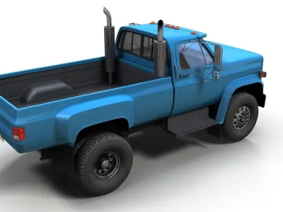 Heavy truck pickup Low-poly 3D model