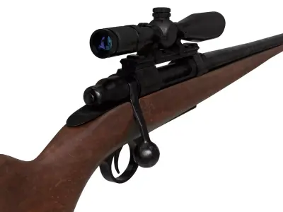Realistic Hunter Gun Low-poly 3D model
