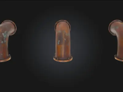 Rusty Pipe Trio Aged Industrial Pipe Set  3D model