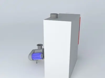 Fröling T4 wood chips boiler, agitator on the RIGHT Free 3D model