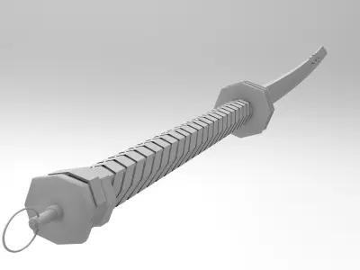 sword x-fury blade Low-poly 3D model