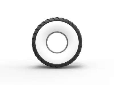 Pulling truck Whitewall tire 1 Scale 1 to 25 3D print model