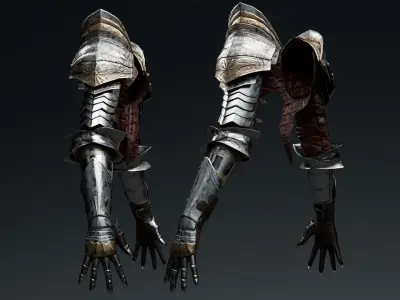  Female v Arm Armor Set LowPoly Low-poly 3D model