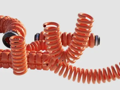 well made 3d cables and wires Low-poly 3D model