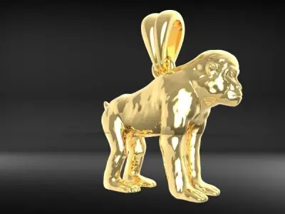 Monkey Pendant  3D print model