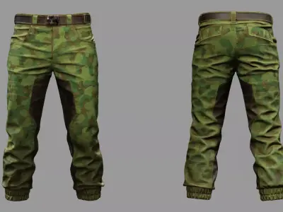 Military Camo Pants Low-poly 3D model