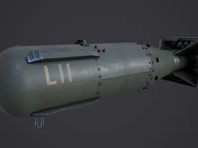 Little Boy Atomic bomb Cross Section Low-poly 3D model