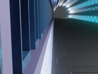 Sci-fi corridor 3D model 13