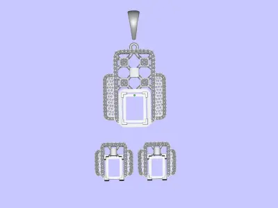 Diamond Pendant Set 49 3D print model