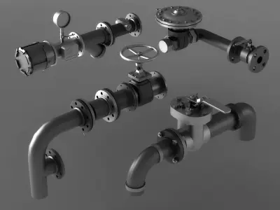 pipe pipes industrial low poly pipeline valve game 3D model by smallyueyue