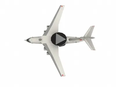 Beriev A50 Low-Poly  Free low-poly 3D model