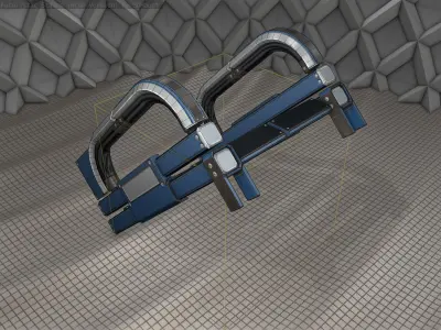 Sci-Fi Stairs - 2 - Blue Version  Low-poly 3D model