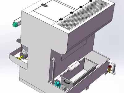 Integrated dust removal belt polishing machine 3D model