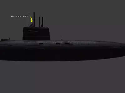 Naval Submarine Watercraft 4K PBR 3D model