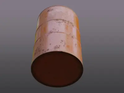 Oil Drum Low-poly 3D model