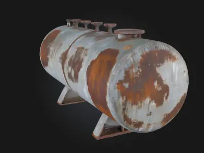 Rusty Storage Tank  Industrial Relic 3D model