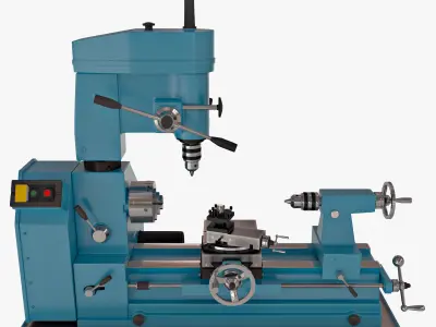 Metal Lathe with Mill Drill 3D model