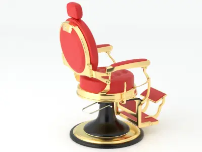 Alesso Professional Barber Chair red 3D model