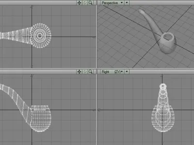 Smoking Pipe - Bent 3D model