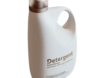 Minimalist Family of Bottles for Laundry Detergent 3D model