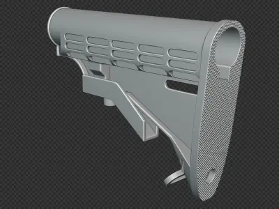 AR-15 Mil-Spec Stock Low-poly 3D model