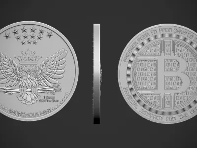 Anonymous Owl Bitcoin 3D print model