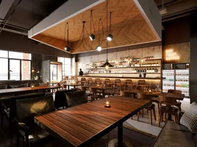 3D model Coffee Restaurant Bar 3D model 3D model 3D model