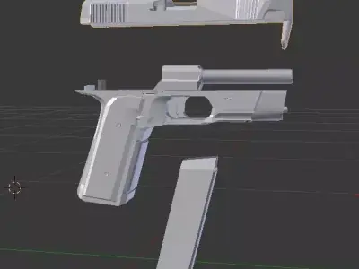 Hudson gun with magazine Low-poly 3D model