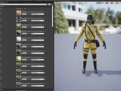 Hazmat Suit Soldier with Rig Low-poly 3D model
