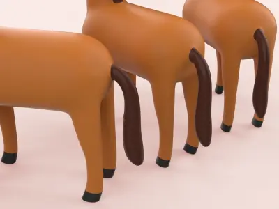 Cartoon Horse Animal Style Cute Low-poly 3D model