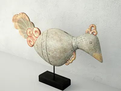 Antique Bird on Stand by Jeffan 3D model