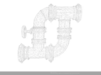 Stylized Steampunk Pipe Low-poly 3D model